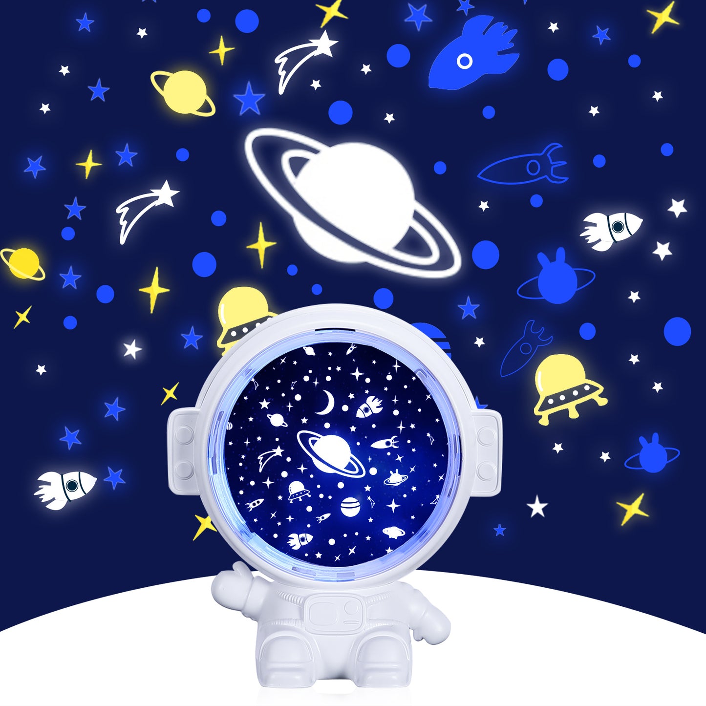 Projecteur d'étoiles de la galaxie, lampe de nuit céleste, lampe d'astronaute, cadeau de décoration de chambre pour enfants, bébés, Noël, projection d'homme de l'espace