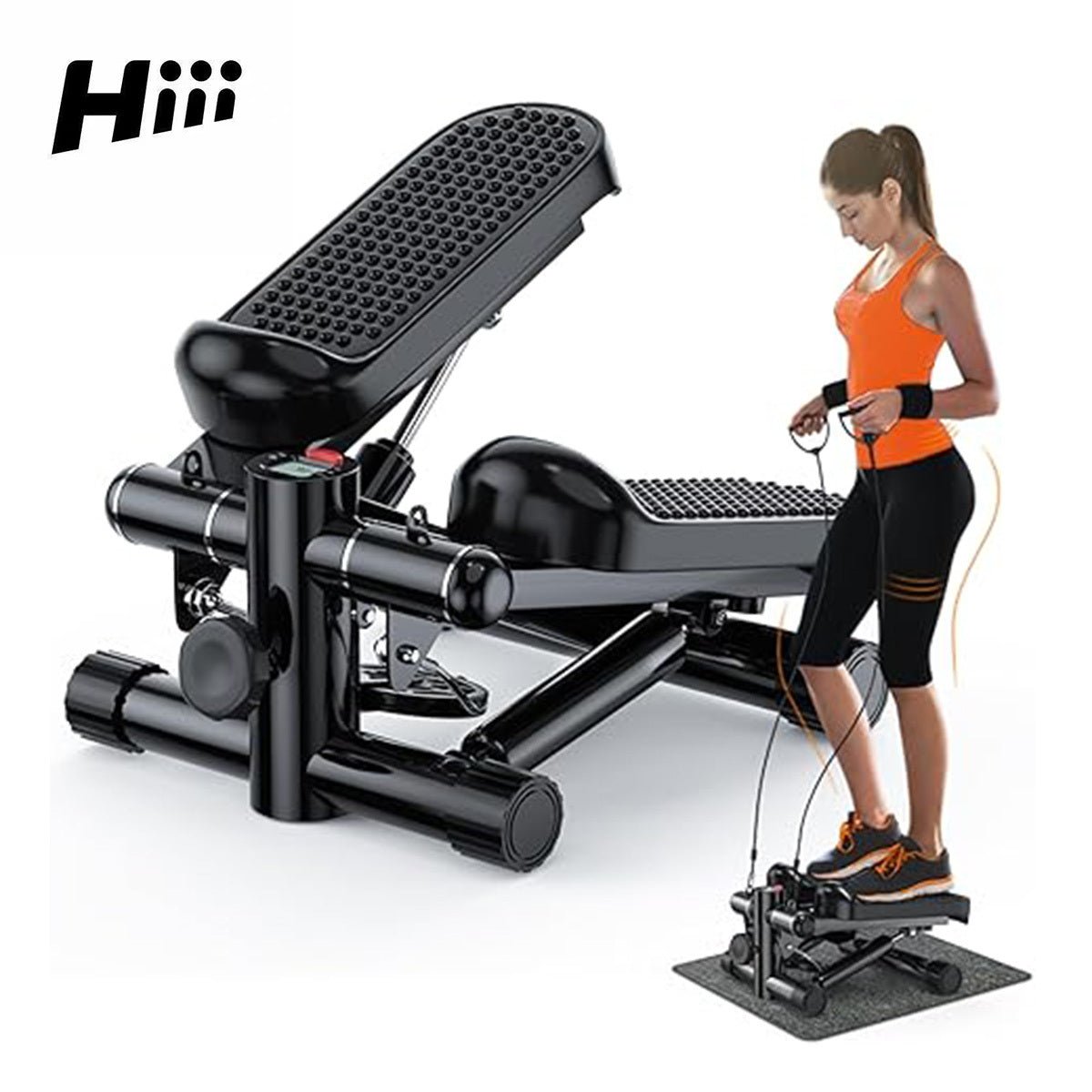 1pc, Steppers pour faire de l'exercice à la maison, Mini Stepper avec une capacité de 330 lb, Machine d'entraînement avec des bandes de résistance. - Ivory Deals Market