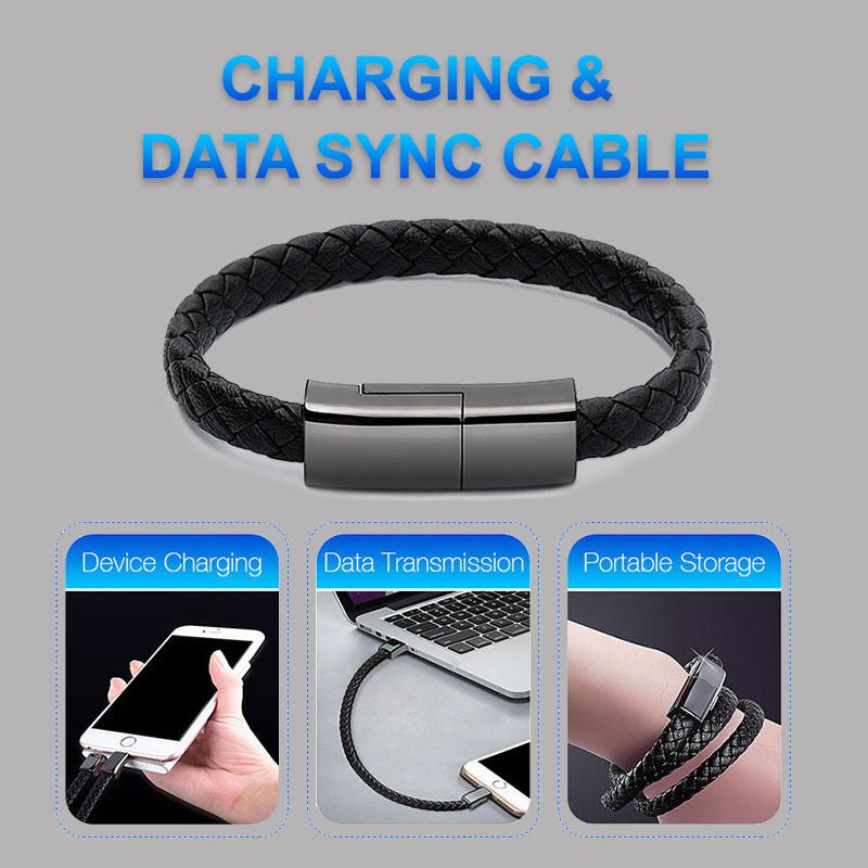 2022 nouveau Bracelet Chargeur USB De Charge Câble de Données De Charge Cordon Pour IPhone14 13 Max USB C Câble Pour Téléphone Micro câble - Ivory Deals Market