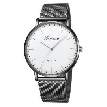 Montres décontractées pour femmes et hommes, montres-bracelets en acier inoxydable classiques GENEVA pour femmes