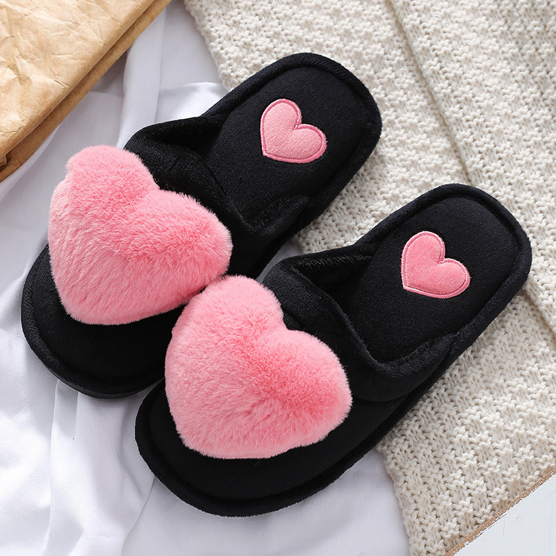 Mignon Love Slipper Hiver Chaud Moelleux Chaussures Maison Pantoufles Pour La Saint-Valentin