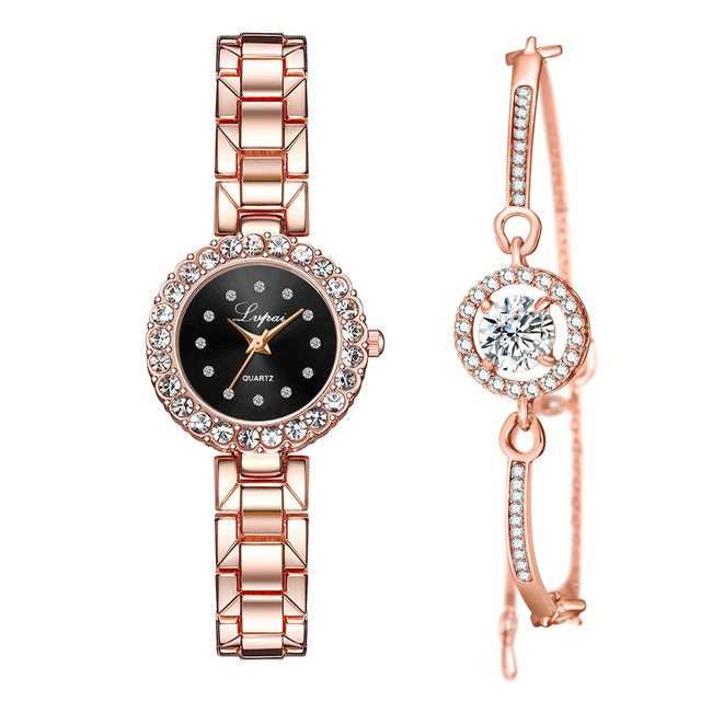 Montres-Ensemble Bracelet Montre-Bracelet Quartz Femmes Mode Marque de Luxe