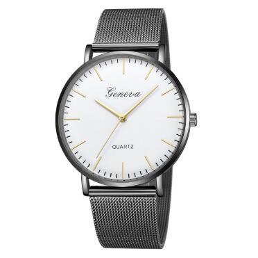 Montres décontractées pour femmes et hommes, montres-bracelets en acier inoxydable classiques GENEVA pour femmes