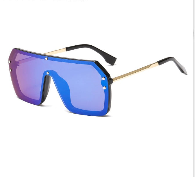 Lunettes de soleil surdimensionnées, style mode, verres carrés, miroir, UV400, pour femmes et hommes, marques.