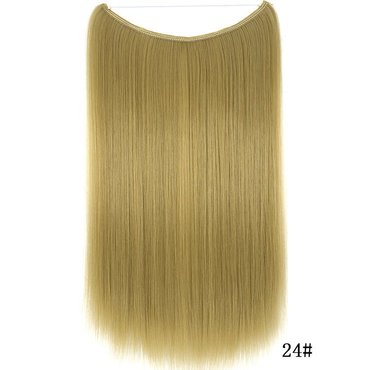 22 pouces Extensions de cheveux en fil invisible sans clips Ligne de pêche secrète Mèches de cheveux synthétiques raides et soyeuses - Ivory Deals Market