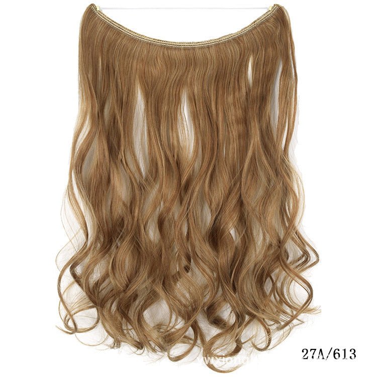 22 pouces Extensions de cheveux en fil invisible sans clips Ligne de pêche secrète Mèches de cheveux synthétiques raides et soyeuses - Ivory Deals Market