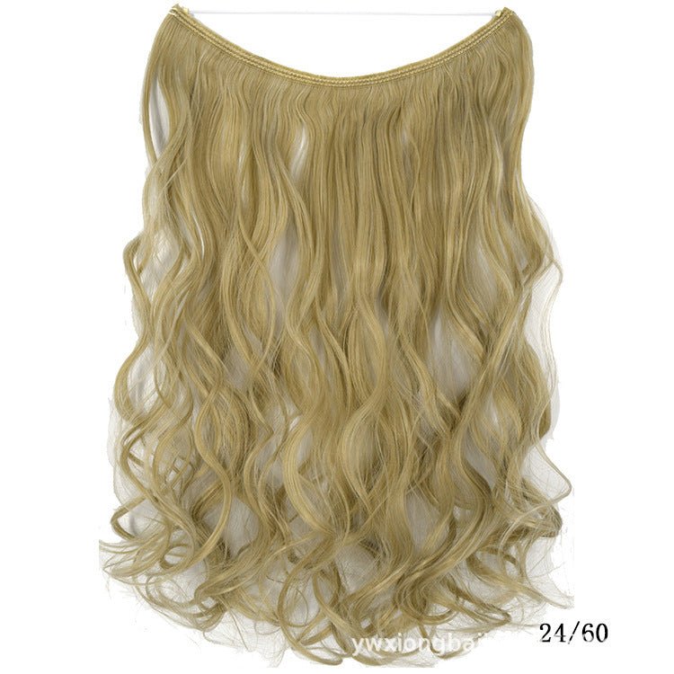 22 pouces Extensions de cheveux en fil invisible sans clips Ligne de pêche secrète Mèches de cheveux synthétiques raides et soyeuses - Ivory Deals Market