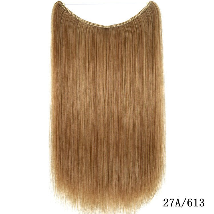 22 pouces Extensions de cheveux en fil invisible sans clips Ligne de pêche secrète Mèches de cheveux synthétiques raides et soyeuses - Ivory Deals Market