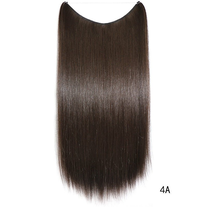 22 pouces Extensions de cheveux en fil invisible sans clips Ligne de pêche secrète Mèches de cheveux synthétiques raides et soyeuses - Ivory Deals Market