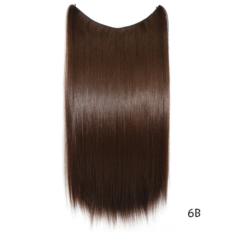 22 pouces Extensions de cheveux en fil invisible sans clips Ligne de pêche secrète Mèches de cheveux synthétiques raides et soyeuses - Ivory Deals Market