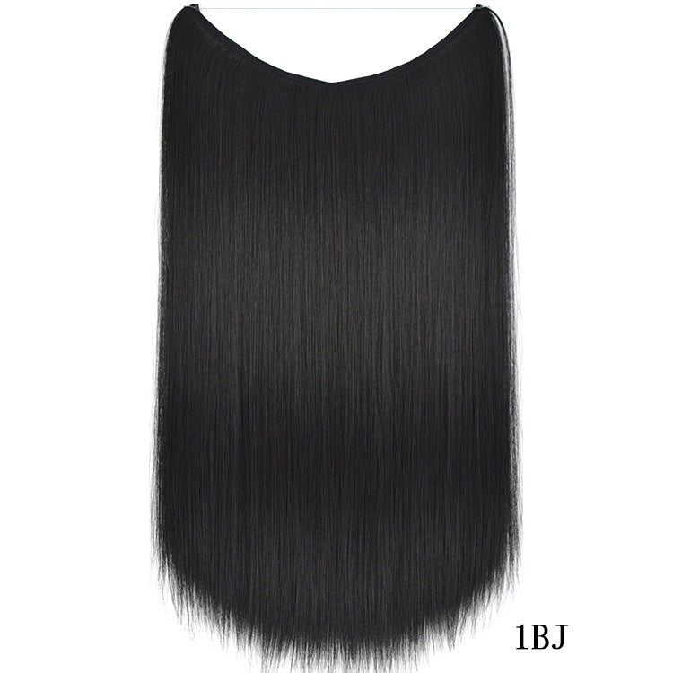 22 pouces Extensions de cheveux en fil invisible sans clips Ligne de pêche secrète Mèches de cheveux synthétiques raides et soyeuses - Ivory Deals Market