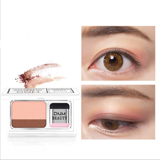 Palette de maquillage pour les yeux à double couche, avec des ombres à paupières paresseuses de couleur double, imperméables et scintillantes.