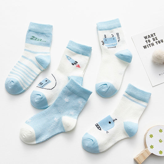 Chaussettes en coton respirantes pour bébés garçons et filles.