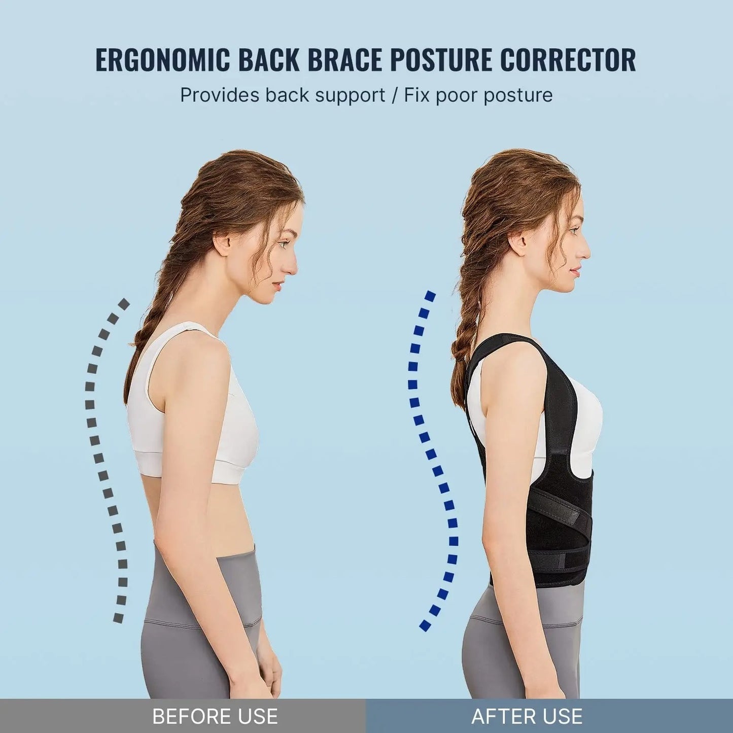 Ceinture de correction de posture invisible anti-bosse pour le dos.