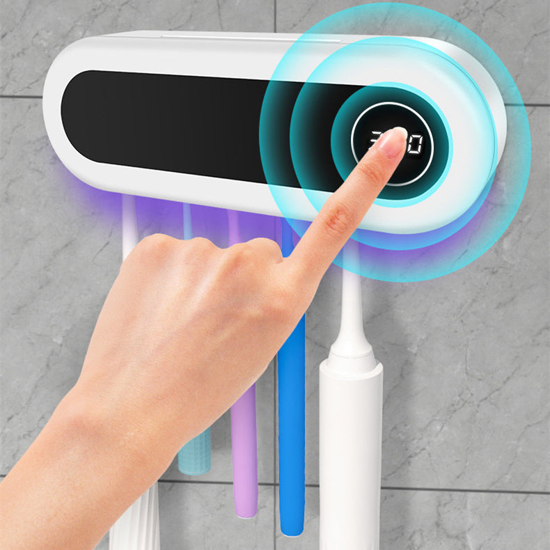 Porte-brosse à dents mural Brosse à dents intelligente Stérilisateur UV Support Distributeur de dentifrice Presse-agrumes pour accessoires de salle de bain