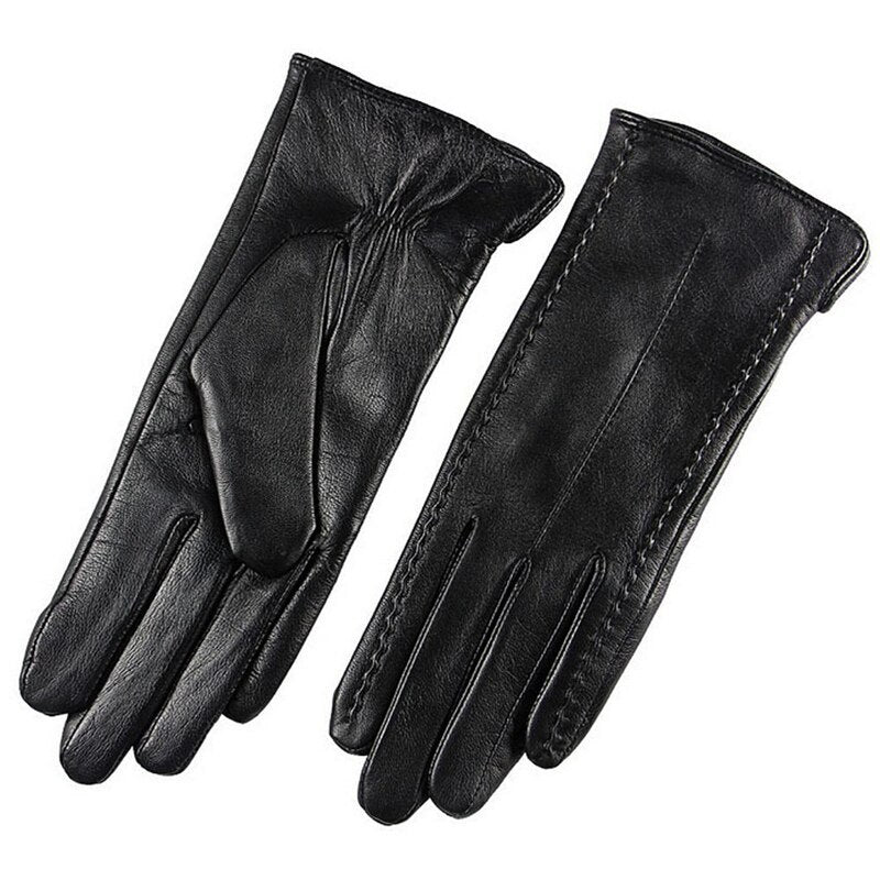 Gants en cuir pour femmes avec écran tactile pour l'automne et l'hiver.