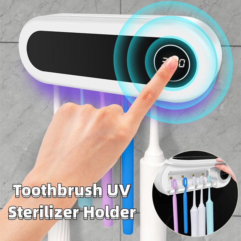 Porte-brosse à dents mural Brosse à dents intelligente Stérilisateur UV Support Distributeur de dentifrice Presse-agrumes pour accessoires de salle de bain