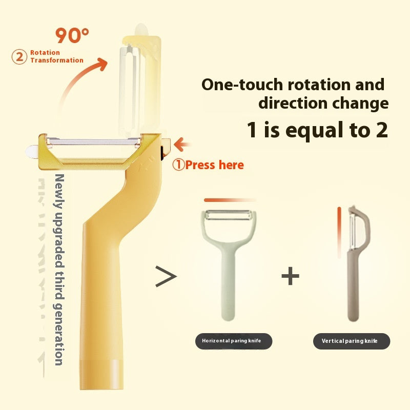 Couteau à éplucher les fruits ménager deux-en-un