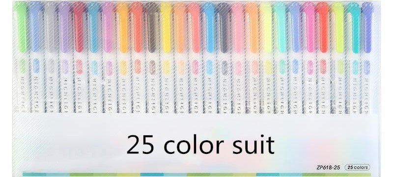 25 couleurs Double Tête Surligneur Stylo Mildliner Couleurs Fluorescentes Surligneurs Art Marqueur École & Bureau Art Offre de Papeterie - Ivory Deals Market