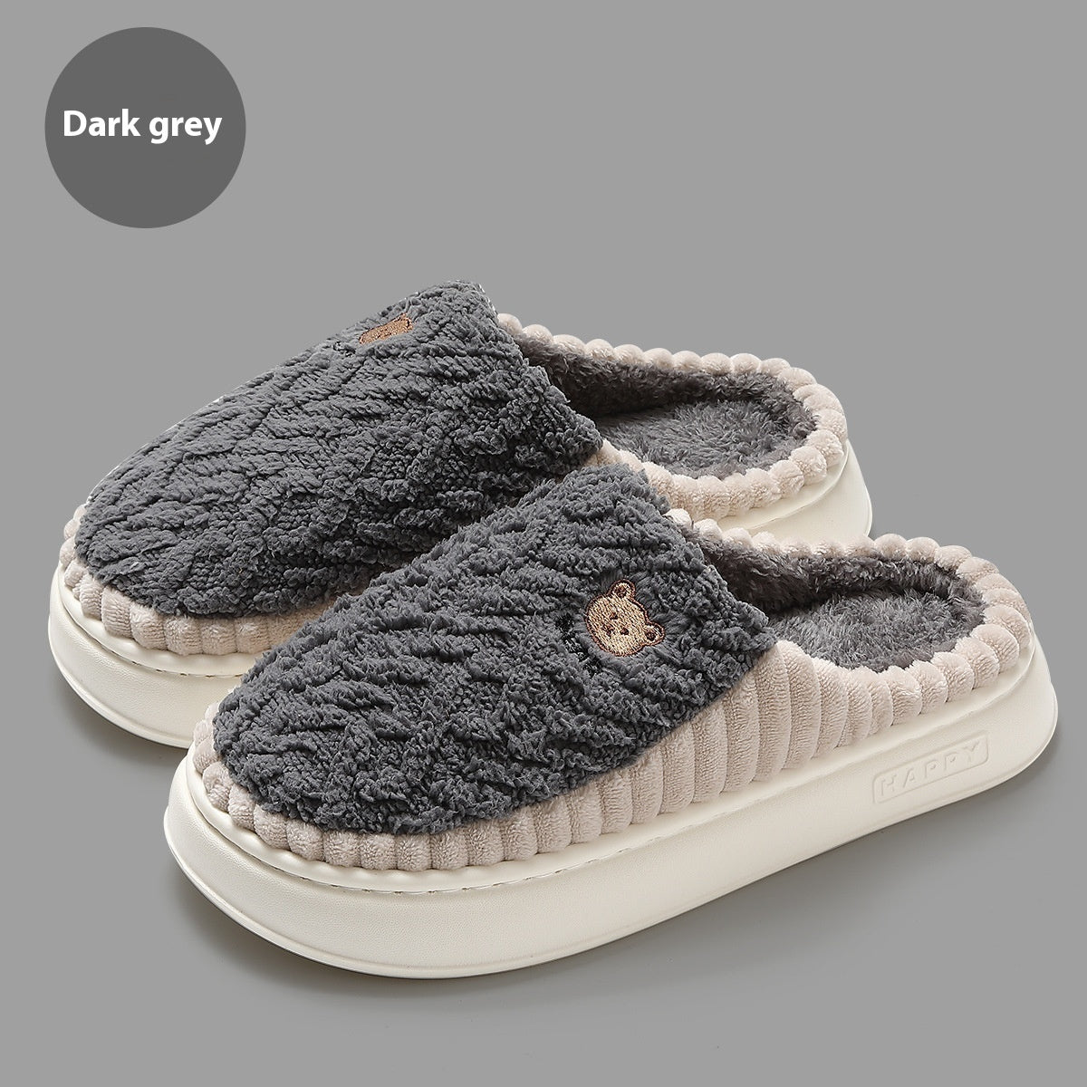 Ours mignon en peluche pantoufles d’hiver Chaussures polaires chaudes Intérieur Chambre Sol Maison Pantoufles Pour Femmes Hommes Couple