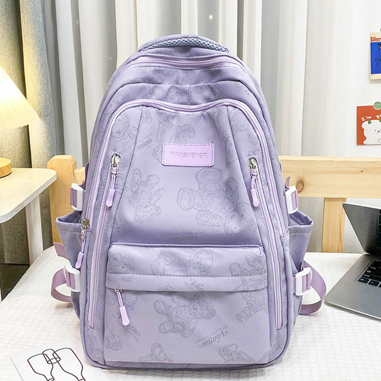 Sac à dos imprimé ours mignon, sac de voyage polyvalent de grande capacité | sac d'école pour filles - Ivory Deals Market