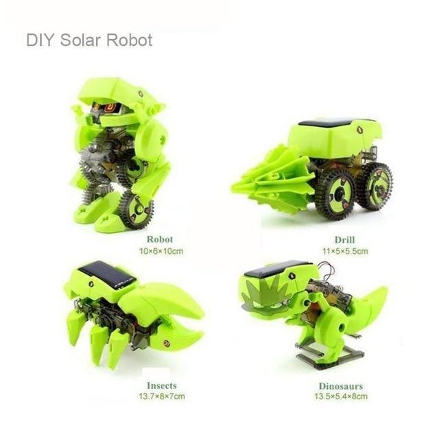 High Tech DIY 4en1 Robot Dinosaure Solaire Transformable