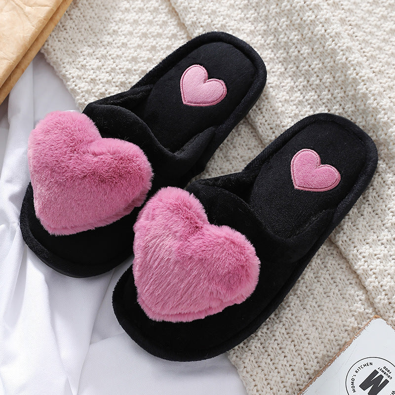 Mignon Love Slipper Hiver Chaud Moelleux Chaussures Maison Pantoufles Pour La Saint-Valentin