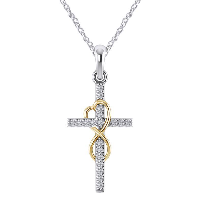 Pendentif en alliage avec diamant et croix à huit caractères - Ivory Deals Market