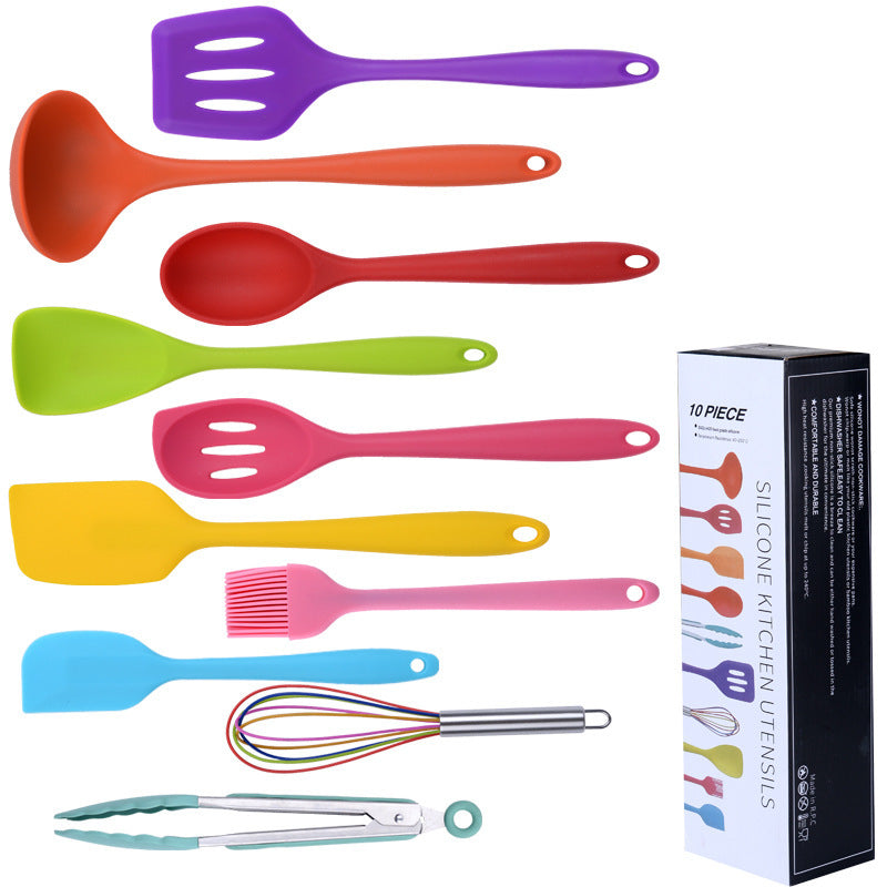 Ensemble de spatules de cuisson antiadhésives en silicone de 10 pièces