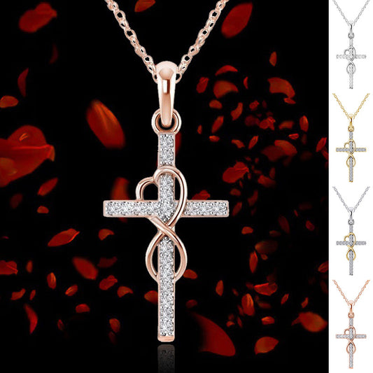 Pendentif en alliage avec diamant et croix à huit caractères - Ivory Deals Market