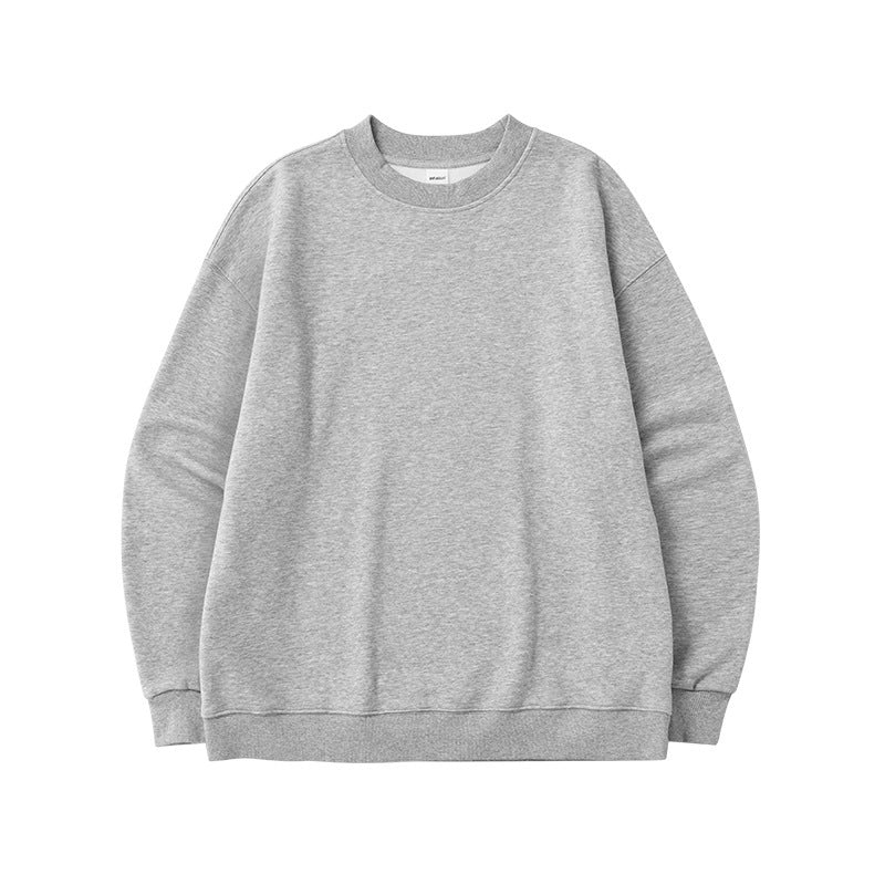 Pull pour homme à col rond en molleton simple doublé de polaire, ample et décontracté