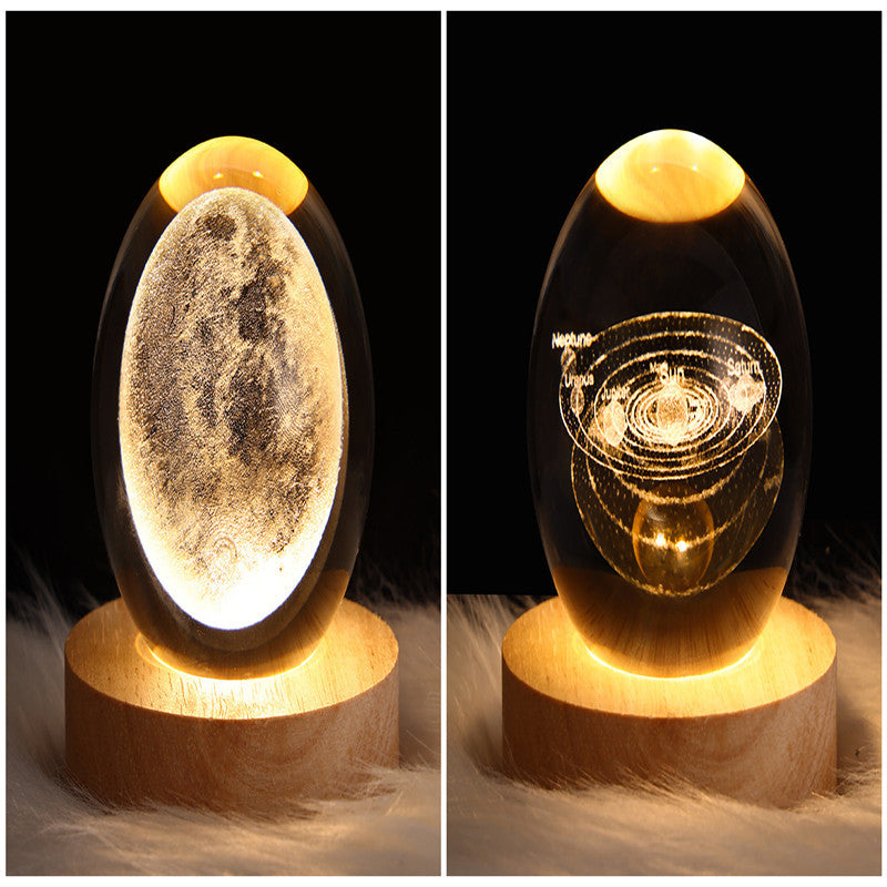 Lampe de table à boule de cristal galaxie avec lumière LED, lampe de lune 3D pour la chambre, la décoration de la maison, les fêtes d'enfants et les cadeaux d'anniversaire. - Ivory Deals Market