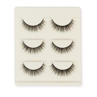 3 paires de faux cils en poil de vison, fins, bouclés et relevés, pour des extensions de cils postiches en maquillage. - Ivory Deals Market