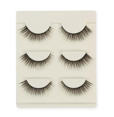 3 paires de faux cils en poil de vison, fins, bouclés et relevés, pour des extensions de cils postiches en maquillage. - Ivory Deals Market