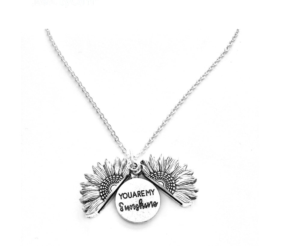 Tournesol double lettrage collier