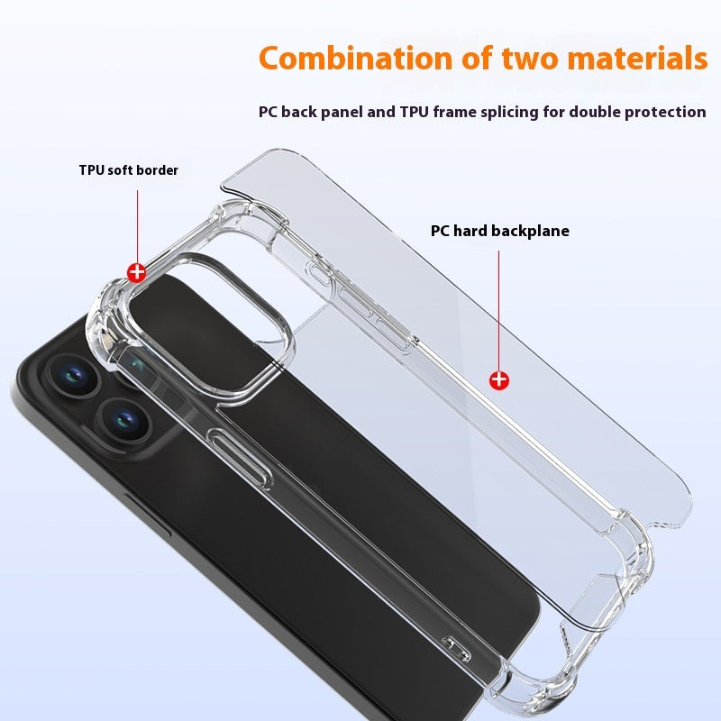 Étui de téléphone transparent de haute qualité résistant aux taches, adapté pour un iPhone 15.