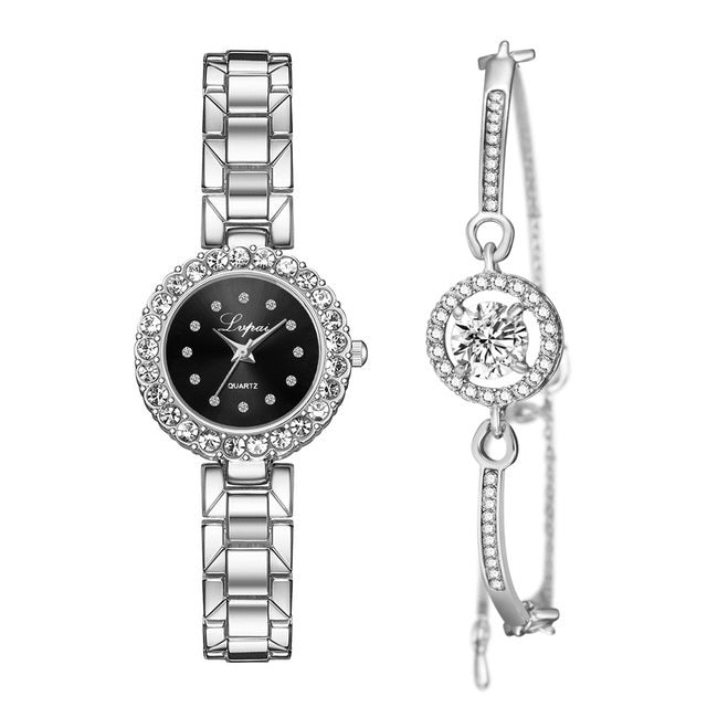 Montres-Ensemble Bracelet Montre-Bracelet Quartz Femmes Mode Marque de Luxe