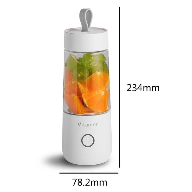 350ml Mélangeur portable Presse - agrumes Électrique USB Mélangeur rechargeable Smoothie Slushy Cup Juice Blender Bouteille USB Chargement Gadgets de cuisine - Ivory Deals Market