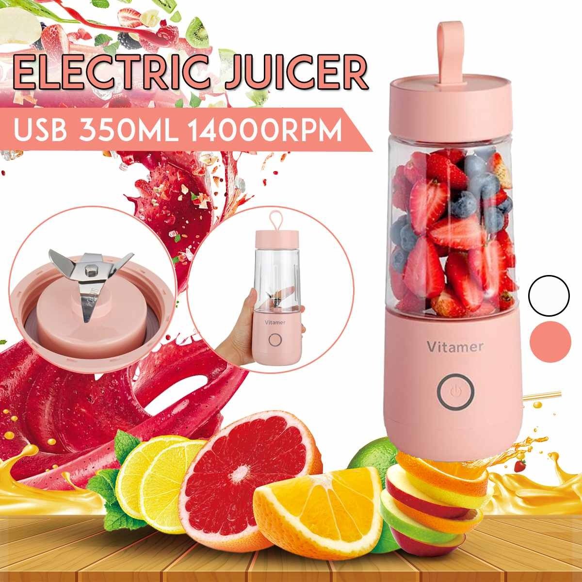 350ml Mélangeur portable Presse - agrumes Électrique USB Mélangeur rechargeable Smoothie Slushy Cup Juice Blender Bouteille USB Chargement Gadgets de cuisine - Ivory Deals Market