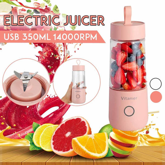 350ml Mélangeur portable Presse - agrumes Électrique USB Mélangeur rechargeable Smoothie Slushy Cup Juice Blender Bouteille USB Chargement Gadgets de cuisine - Ivory Deals Market