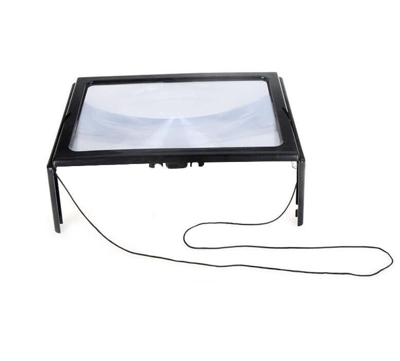 Loupe de bureau avec 4 lumières LED, ultrafine, format A4, pour une lecture agrandie. Un bon cadeau pour les personnes âgées. HY52.