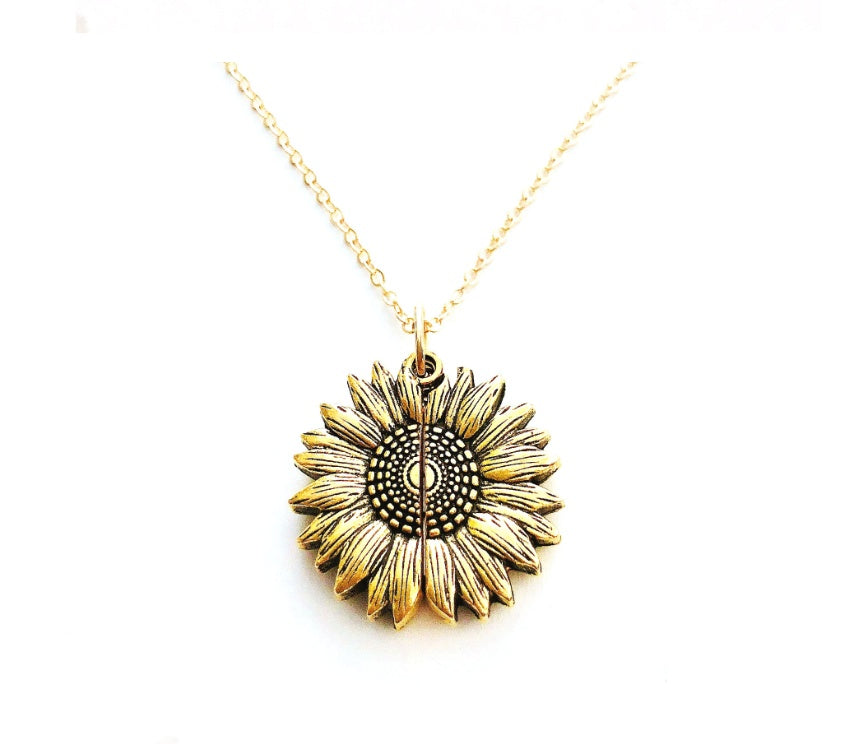 Tournesol double lettrage collier