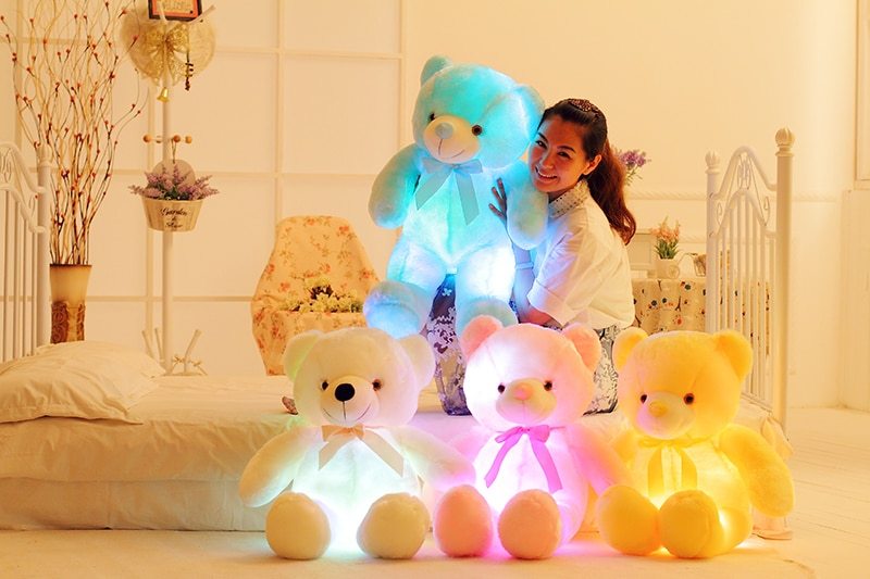 Ours en peluche lumineux à LED créatif, cadeau de Noël coloré et brillant pour enfants