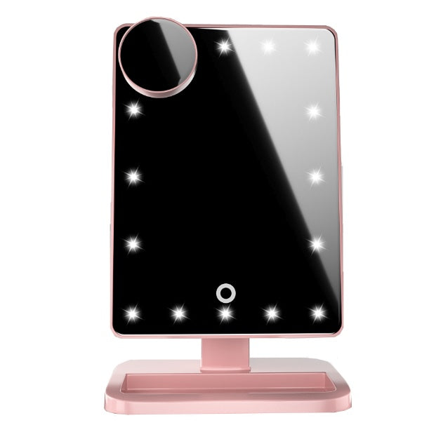 Miroir de maquillage à écran tactile avec 20 lumières LED, haut-parleur Bluetooth et miroirs grossissants 10X