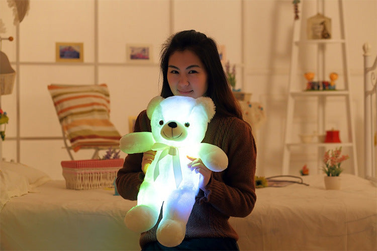 Ours en peluche lumineux à LED créatif, cadeau de Noël coloré et brillant pour enfants