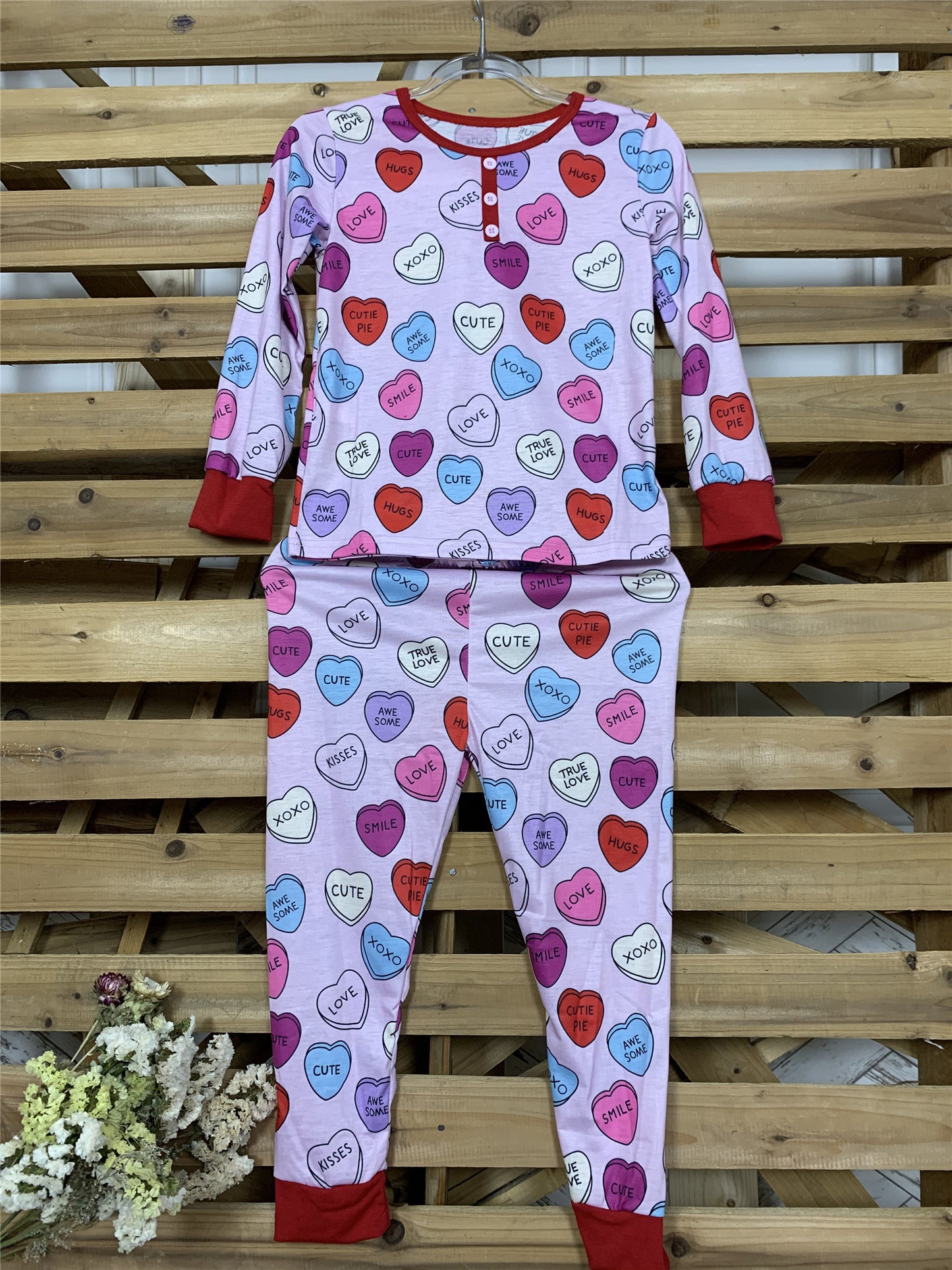 Saint Valentin Amour Imprimer Casual Accueil Pyjamas Parent Enfant Ensemble