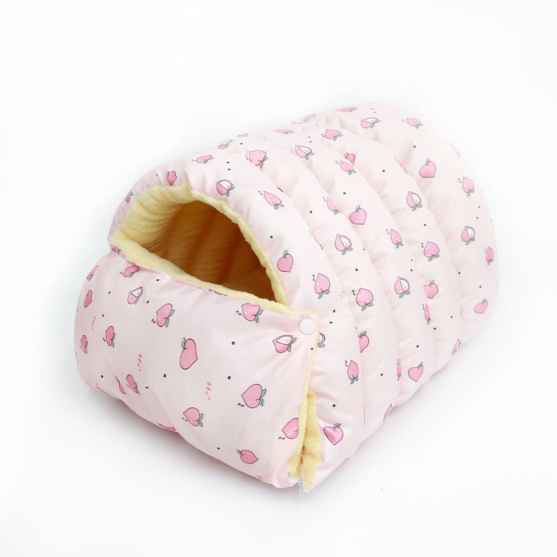 Quatre Saisons Universel Amovible Lavable Maison Fermée Chenil pour Chats Niche pour Chats Enfermée Sac de Couchage avec Plus d'Espace