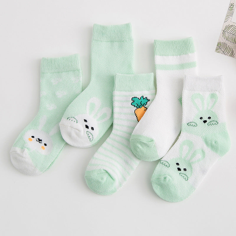 Chaussettes en coton respirantes pour bébés garçons et filles.