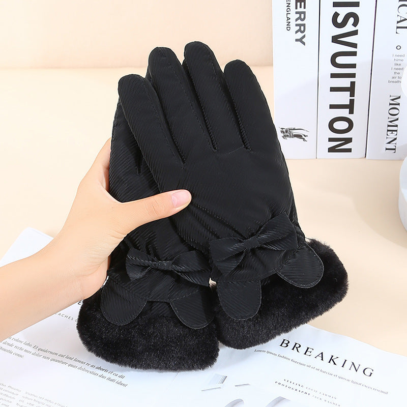 Gants chauds d'hiver pour femmes, doublés de polaire et avec écran tactile.