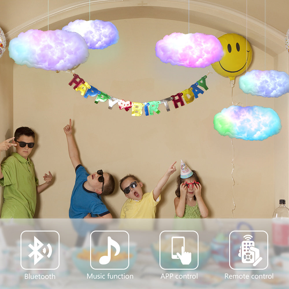 USB Cloud Light APP Contrôle Synchronisation de la musique 3D RGBIC Lumière ambiante Simulation de foudre Nuages Chambre à coucher Lumière de la pièce